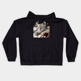 Royal Silver Bengal Cat Kids Hoodie